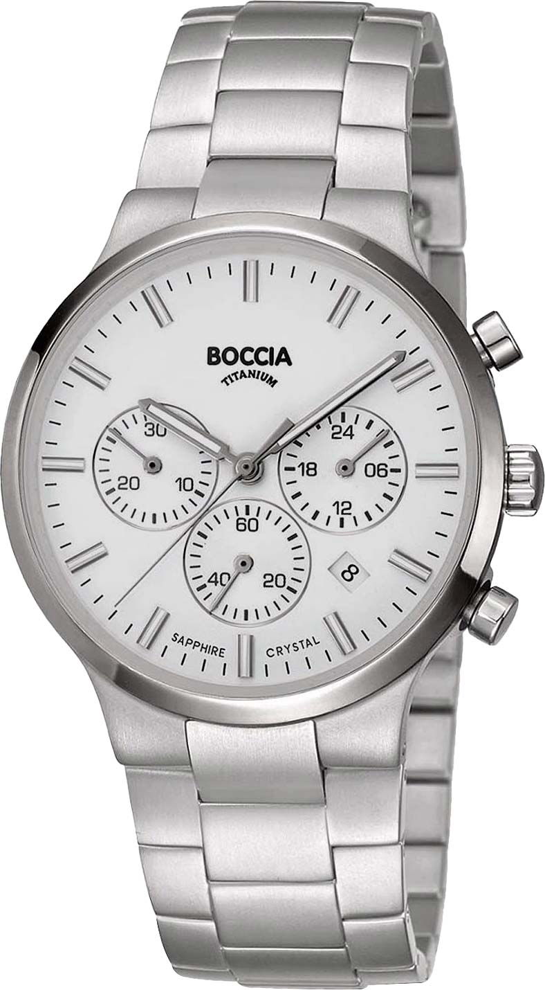 Титановые наручные часы Boccia Titanium 3746-01 с хронографом