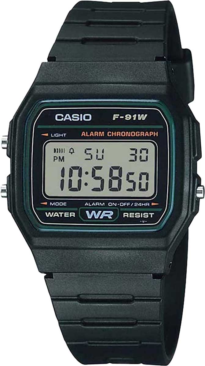 Японские наручные часы Casio Collection F-91W-3 с хронографом