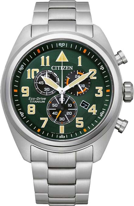 Японские титановые наручные часы Citizen AT2480-81X с хронографом