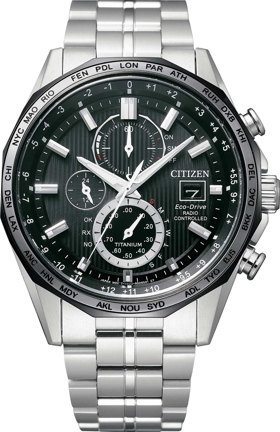Японские титановые наручные часы Citizen AT8218-81E с хронографом