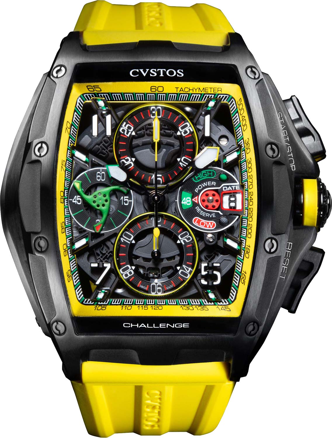 Швейцарские механические наручные часы CVSTOS Challenge-III-Chrono-Steel-Yellow-Gt с хронографом