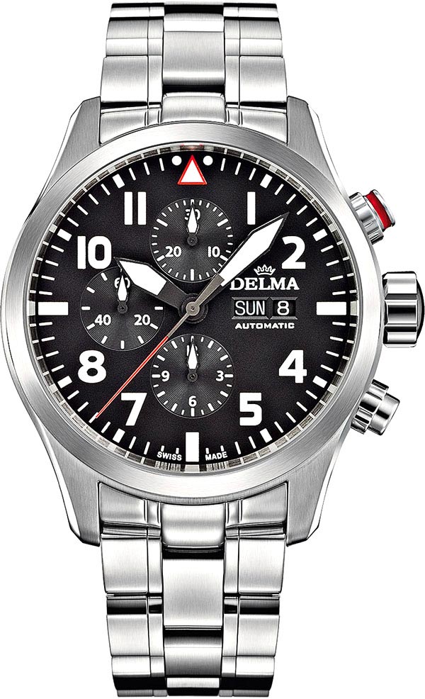 Швейцарские механические наручные часы Delma 41702.580.6.038 с хронографом