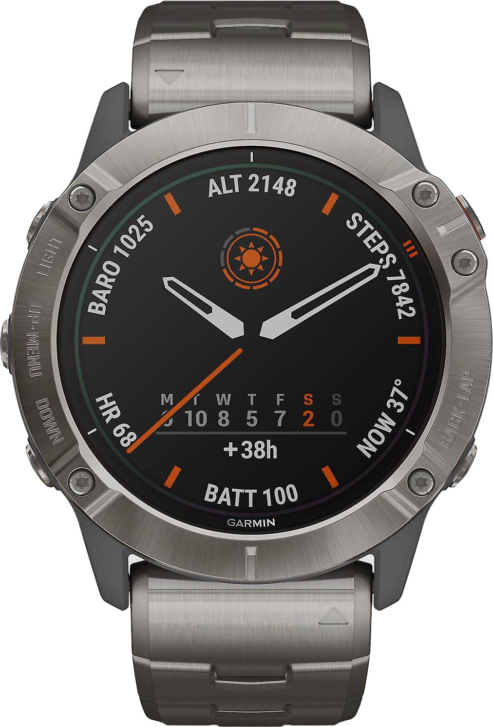 Спортивные титановые наручные часы Garmin Fenix 6X Pro Solar 010-02157-24