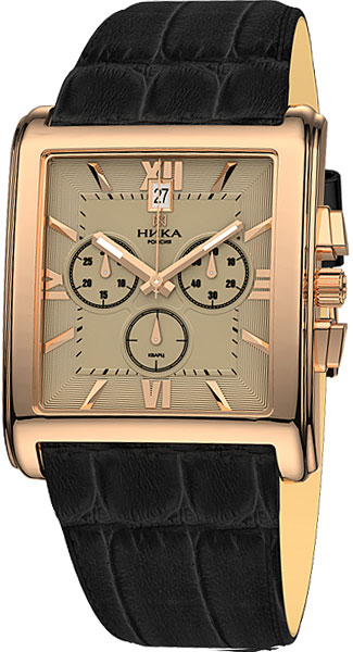 Российские золотые наручные часы Ника 1064.0.1.43 с хронографом