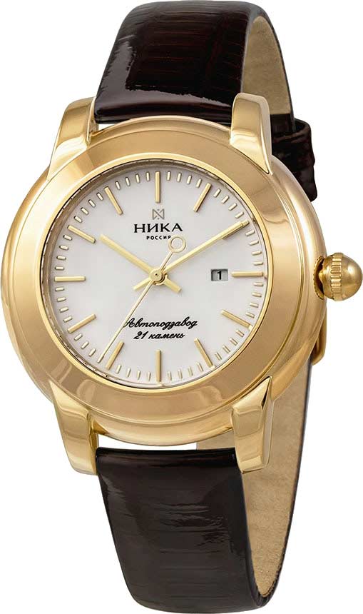 Российские механические золотые наручные часы Ника 1070.0.3.15A