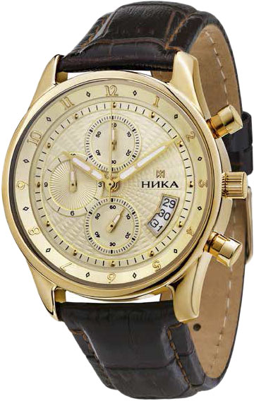 Российские золотые наручные часы Ника 1246.0.3.42A с хронографом