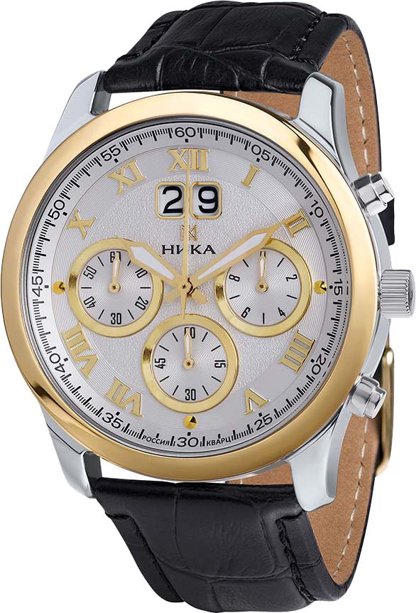 Российские серебряные наручные часы Ника 1398.0.39.11B с хронографом
