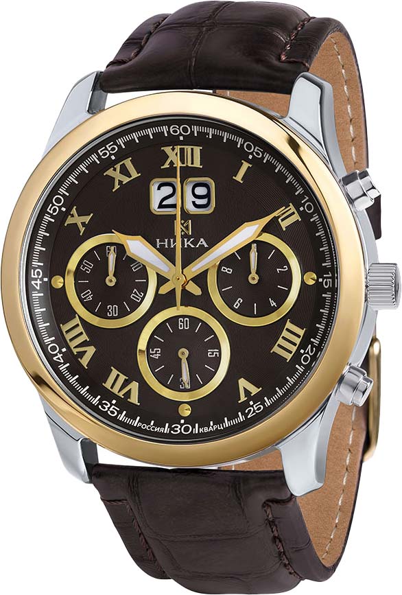 Российские серебряные наручные часы Ника 1398.0.39.61B с хронографом