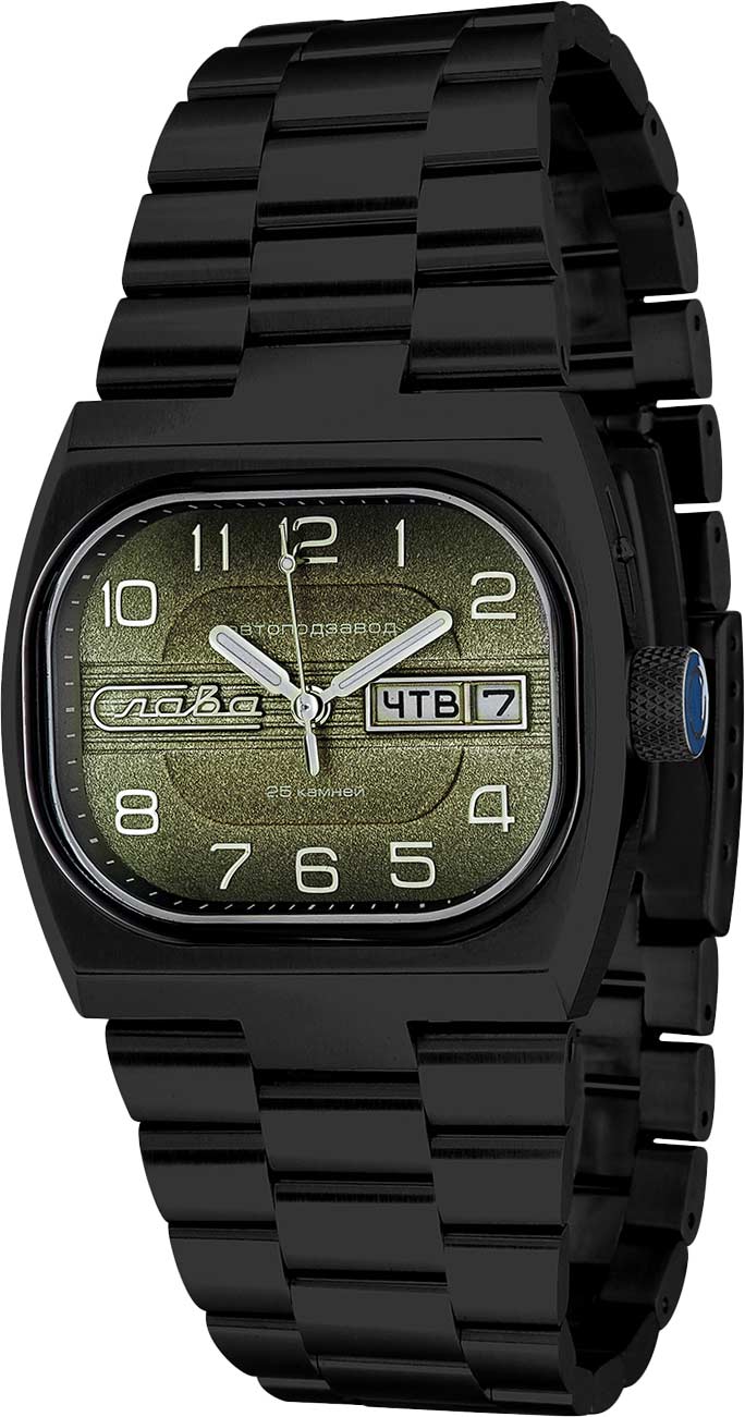 Российские механические титановые наручные часы Слава Телевизор 0224305/100-2427