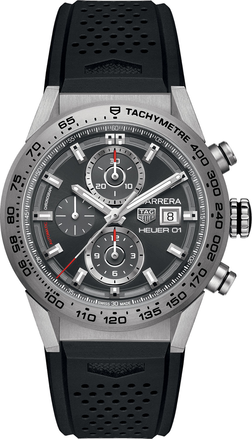 Швейцарские механические титановые наручные часы TAG Heuer CAR208Z.FT6046 с хронографом