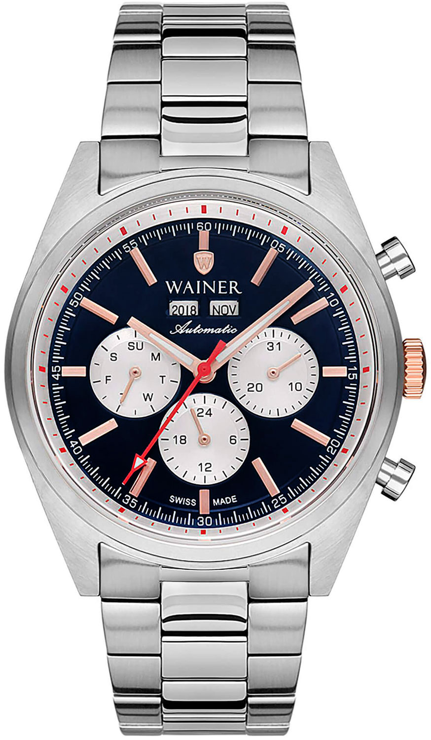 Швейцарские механические наручные часы Wainer WA.25910-B